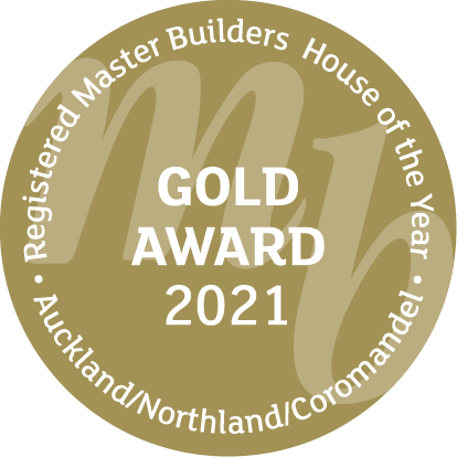 Gold and white registered master builders house of the year 2021 award